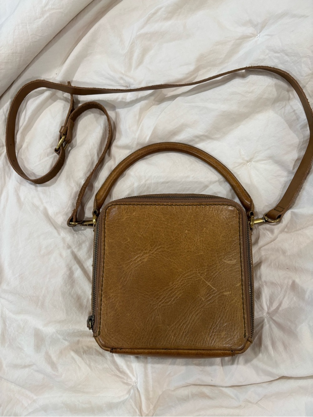 Madewell Tan Leather Crossbody with Interior Pocket